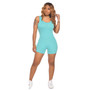 Women Summer Sports Candy Stretch Basic Romper