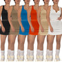 Women Ribbed Tank top and mini skirt Two Piece Set