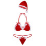 Sexy lingerie women's sexy temptation mesh Christmas girl bra set