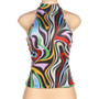 Women Summer Halter Neck Lace-Up Sleeveless Backless Print Top