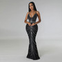 Women's Beaded Straps Mermaid Evening Gown Dress