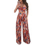 Women's Spring Summer Sexy Strapless Fashion Printed Two-Piece Pants Set