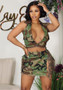 Women Casual Stretch Camouflage Two-Piece Set