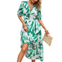 Women V Neck Printed Long Dress