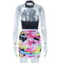 Summer Fashion Printed Sleeveless Crop Top Camisole Skirt Two-Piece Set Women's Casual Suit