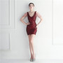 Sequins Beaded Straps Slim Bridesmaid Bodycon Dress Formal Party Dress