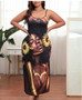 Plus Size Women Backless Strap Dress