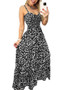 Summer Leopard Print V Neck Dress High Waist Sexy Chic Fashion Long Dress