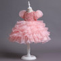 Girls Dress Princess Dress Puff Sleeve Sequins Puff Mesh Skirt Children's Day Dance Costume