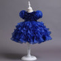 Girls Dress Princess Dress Puff Sleeve Sequins Puff Mesh Skirt Children's Day Dance Costume