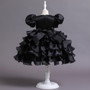 Girls Dress Princess Dress Puff Sleeve Sequins Puff Mesh Skirt Children's Day Dance Costume