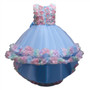 Children's dress mesh flower catwalk dress trailing princess dress big children's performance costume