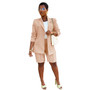 Women Career Blazer and Shorts Two-Piece Set