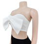 Women Sleeveless Strapless Bow Top and Bodycon Skirt Two-Piece Set
