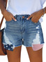 Summer Stars and Stripes Ripped Tassel Denim Shorts