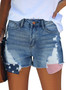 Summer Stars and Stripes Ripped Tassel Denim Shorts