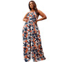 Sexy Slim Plus Size Printed Camisole Wide Leg Printed Maternity Jumpsuit