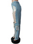 Ladies Denim Pants f88493 Fashion Casual Ripped Denim Pants