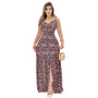 Summer Sexy Print Straps Slim Waist Maxi Dress