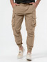 Men'S Pocket Woven Cargo Pants Lace Belt Casual Pants Solid Color Men'S Pants