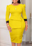 Ladies Fashion Chic Bodycon Pencil Office African Dress