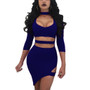 Women Fashion Sexy Solid Color Cutout Irregular Bodycon Dress