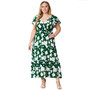 Summer Plus Size Women's V-Neck Print Dress