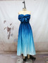 Summer Sexy Elegant Ombre Strapless Fitted Evening Gown with Bow