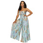 Women's Printed Strapless Crop Wide-Leg Pants Two-Piece Set