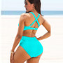 Plus Size Women Halter Neck Crossover Bikini swimwear Two Pieces