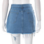 Women's Summer Bright Tassel Tight Fitting Non-Stretch Denim Skirt