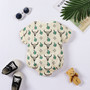 Baby Clothes Summer Short-Sleeved Triangle Romper Cow Head Print Baby Jumpsuit