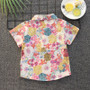 Trendy Holidays Boys Summer Shirt Fashion Casual Short Sleeve Turndown Collar Boys Floral Shirt