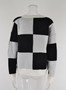 Autumn And Winter Women's Cardigan Sweater Plaid Patchwork Knitting Shirt Jacket