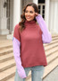 Autumn And Winter Trendy Turtleneck Pullover Sweater Women Patchwork Fashion Knitting Shirt