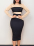 Ladies Fashion Chic Elegant Career COLorblock Bodycon Plus Size African Dress