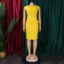 Women's Fashion Chic Elegant Pleated Bodycon Pencil African Dress