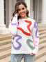 Autumn And Winter Fashion Round Neck Knitting Shirt Geometric Loose Pullover Sweater