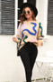 Autumn And Winter Fashion Round Neck Knitting Shirt Geometric Loose Pullover Sweater