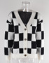 Plus Size Women knitting plaid sweater