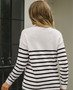 Women Button Striped Knitting Sweater