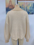 Women Striped Knitting Long Sleeve Color Block Turndown Collar Sweater