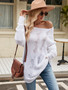 Women Solid Button Rope Knitting Oversized Sweater