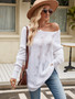 Women Solid Button Rope Knitting Oversized Sweater