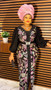 Plus Size Women African Formal Party Beaded Vintage Print Patchwork Dress