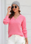 Women v-neck twist knittin sweater