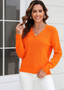 Women v-neck twist knittin sweater