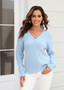 Women v-neck twist knittin sweater