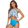 Ruffled mesh bikini high waist Plus Size two piece swimsuit women's bikini