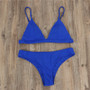 Bikini Sexy Solid Color Two Pieces Swimsuit Triangle Cup Plus Size Women's Swimwear